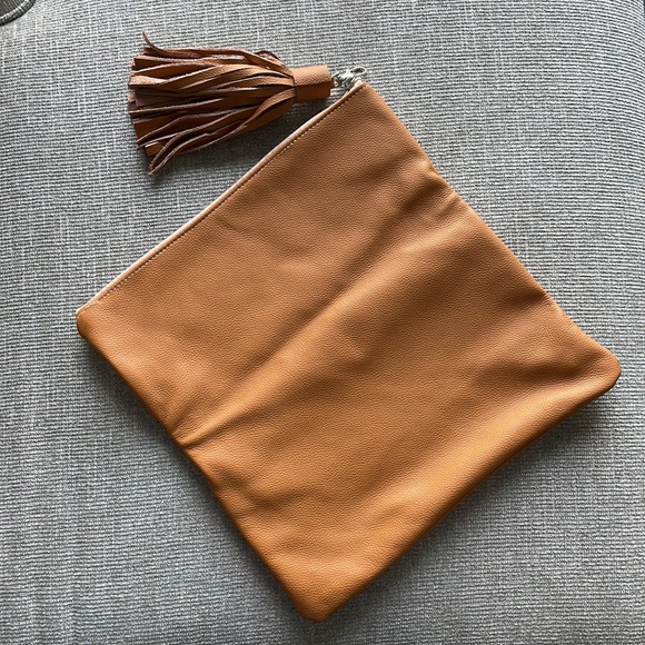 Tan leather clutch purse NWOT - Picture 4 of 6